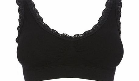 Bhs Black Seamfree Shaper Lace Trim Bra, black