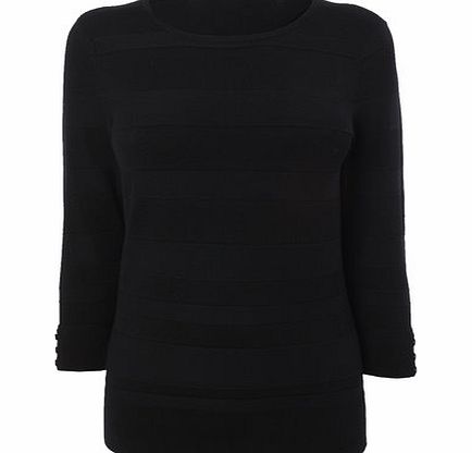 Bhs Black Self Stripe Jumper, black 587330137