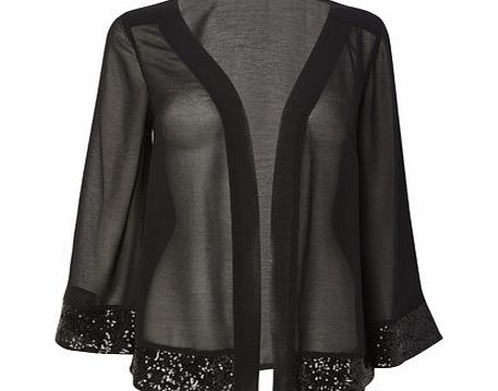 Bhs Black Sequin Cuff Kimono, black 8616708513