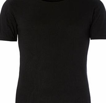 Bhs Black Short Sleeve Thermal Top, Black BR60M04DBLK