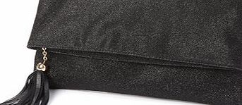 Bhs Black simple Zip Foldover Bag, black 3126228513