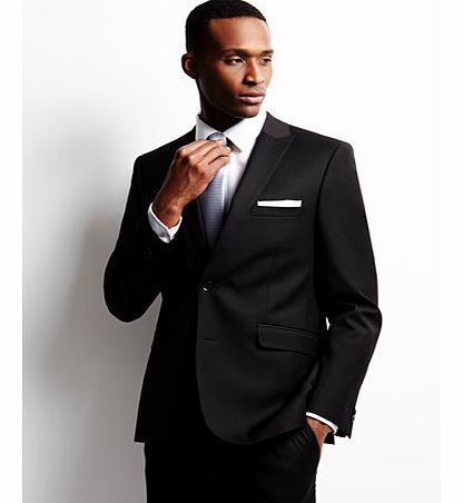 Bhs Black Slim Fit Peak Lapel Suit Jacket, Black