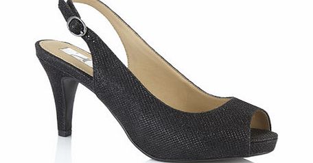 Bhs Black Sparkle Sling Back Court Shoe, black