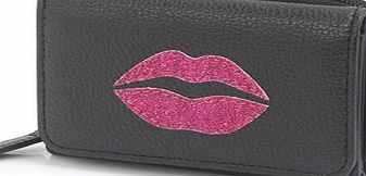 Bhs Black Sparkly Lips Purse, black 3127008513
