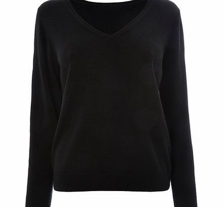 Black Supersoft V Neck Jumper, black 586000137