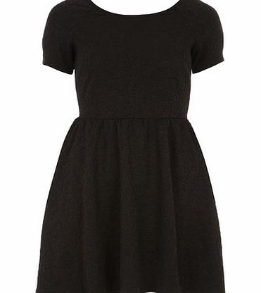 Bhs Black Textured Bardot Dress, black 19126478513