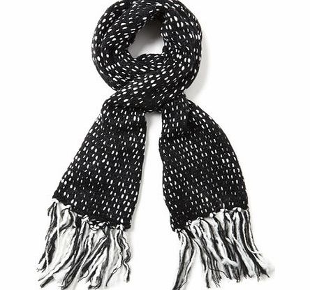 Bhs Black/White Chunky Mono Slub Scarf, black/white