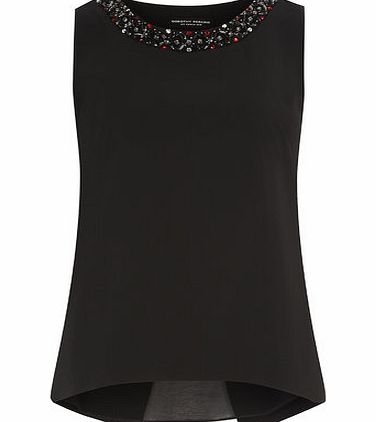 Bhs Black Wrap Back Embellished Top, black 19129218513
