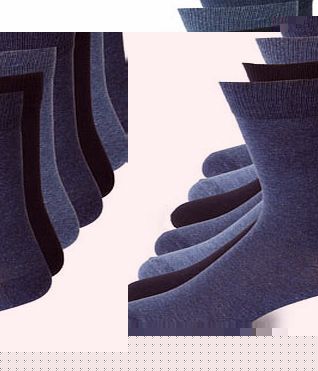 Bhs Blue 7 Pack Fresher Feet Socks, Blue BR61F08DBLU