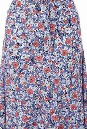 Bhs Blue Floral Printed Skirt, blue multi 18920190214