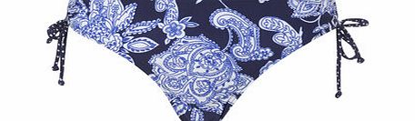 Bhs Blue Great Value Paisley Print Bikini Bottom,