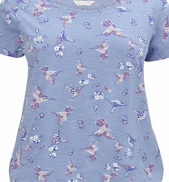 Bhs Blue Hummingbird Stud Embellishment Bubble Hem,