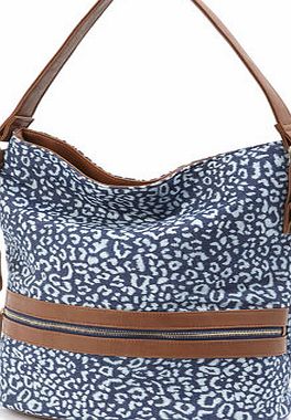Bhs Blue Leopard Denim Hobo Bag, blue 3126821483