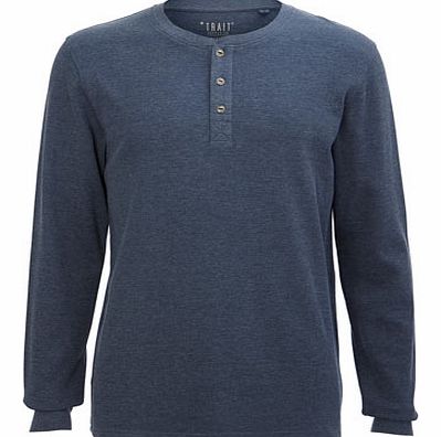 Bhs Blue Long Sleeve Grandad Top, Blue BR54W01DBLU