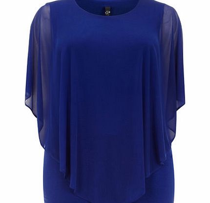 Bhs Blue Mesh Cape Top, blue 12610731483