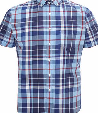 Bhs Blue Mix Cotton Checked Shirt, Blue BR51A15GBLU