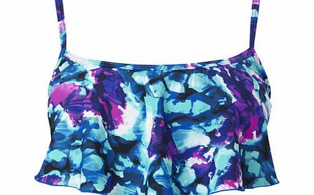 Bhs Blue Multi Digital Print Crop Top, blue multi