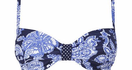 Bhs Blue Multi Great Value Paisley Underwired Bikini