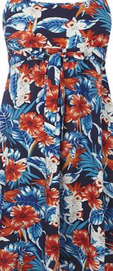 Bhs Blue Multi Oriental Floral Printed Flippy Dress,