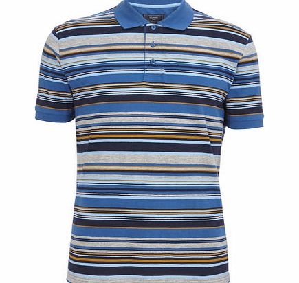 Bhs Blue Multi Stripe Jersey Polo, Blue BR52J09FBLU