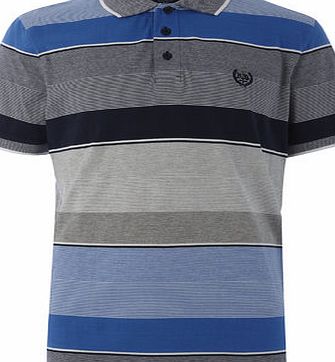 Bhs Blue Multi Striped Polo Shirt, MID BLUE