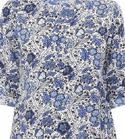 Bhs Blue Petite Floral Print Blouse, blue 483641483