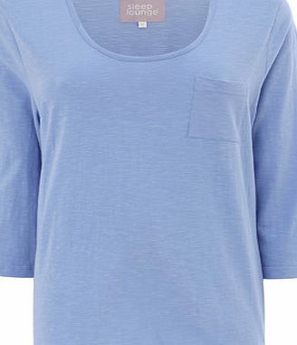 Bhs Blue Slub Pyjama Top, blue 733081483