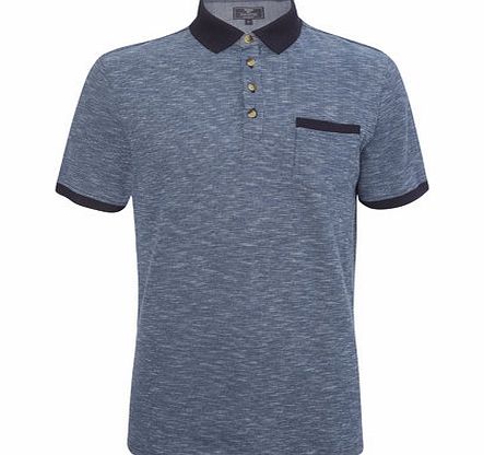 Bhs Blue Smart Polo Shirt, MID BLUE BR52S09GBLU