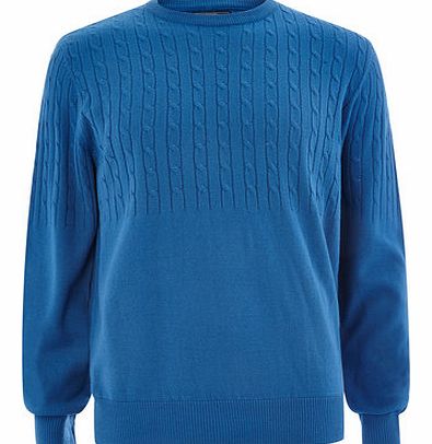 Blue Supersoft Cable Knit Jumper, Blue BR53D04FBLU