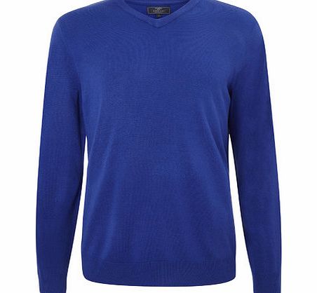 Bhs Blue Supersoft V Neck Jumper, MID BLUE BR53A11GBLU