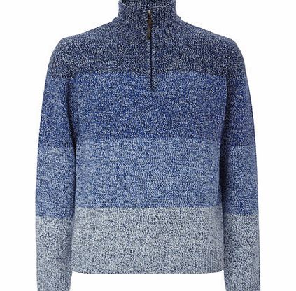 Bhs Blue Twist Zip Neck, Blue BR53E02GBLU