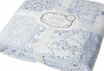 Bhs Blue Vintage Boutique Frill Beadspread, blue