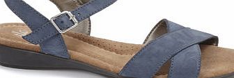 Bhs Blue Wide Fit Cross Over Comfort Sandals, blue