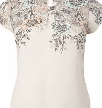 Bhs Blush Petite Floral Border Print Short Sleeve