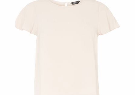 Bhs Blush Pink Flutter Sleeve Top, pink 19130720528