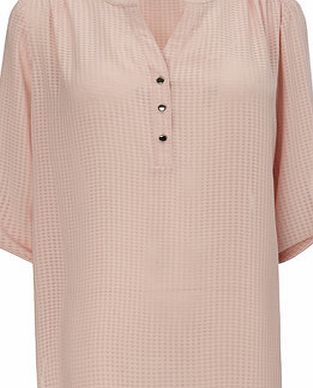 Bhs Blush Pink Self Check Placket Shirt, blushed
