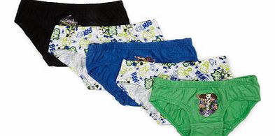 Boys 5 Pack Ben10 Briefs, green multi 1495662557