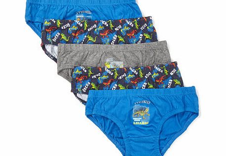Bhs Boys 5 Pack Gecko Design Briefs, navy 1497310249