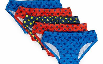 Boys 5 Pack Multi Stars Briefs, blue multi