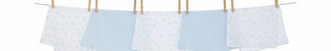 Boys Baby Boys Blue Muslin Square 5 Pack Set,