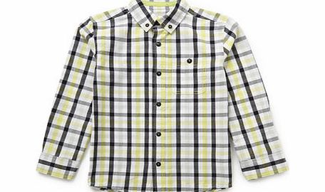 Bhs Boys Black and White Gingham Shirt, white
