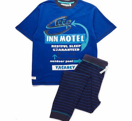 Bhs Boys Blue Loungewear Pyjamas, blue multi