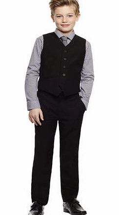 Boys Budapest Black Suit Waistcoat, black