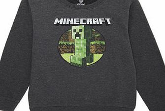 Bhs Boys Charcoal Minecraft Print Sweatshirt,