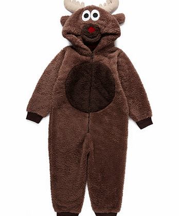 Bhs Boys Christmas Reindeer Onesie, brown 8886020481