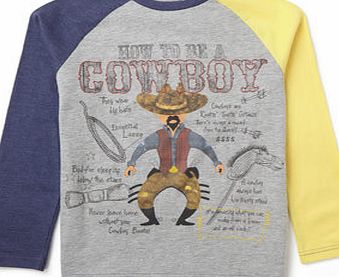 Bhs Boys Grey Cowboy Long Sleeved Top, cream
