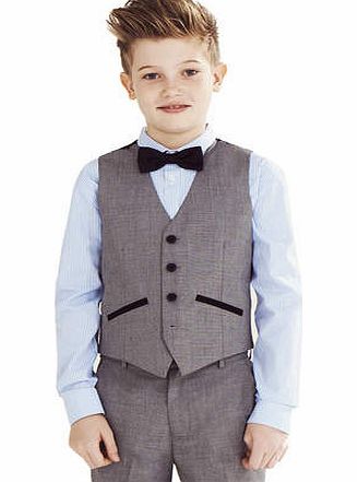 Boys Grey Generous Fit Palermo Waistcoat, grey