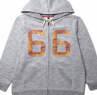 Bhs Boys Grey Marl Zip-Through Hoodie, grey marl