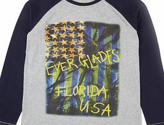 Bhs Boys Grey Print Raglan Tee, grey multi 2078145273