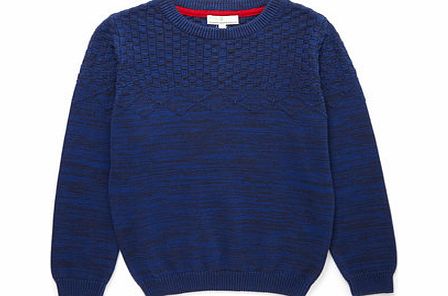 Boys Navy Knitted Jumper, navy 1624880249